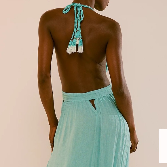 Free People Look Into the Sun maxi dress size XS Astral Blue - Picture 3 of 4